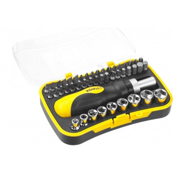 25084-H46 | Набор: Отвертки, реверс отвертка, биты 35шт, адаптер для торц голов, торц голов 9шт, 46 предм, STAYER HERCULES-0