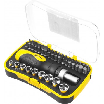 25084-H46 | Набор: Отвертки, реверс отвертка, биты 35шт, адаптер для торц голов, торц голов 9шт, 46 предм, STAYER HERCULES-5