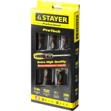 25133-H6_z02 | Набор "PROTech": Отвертки, Cr-Mo, эргономичная двухкомпонентная рукоятка, 6шт, STAYER PROFESSIONAL-1