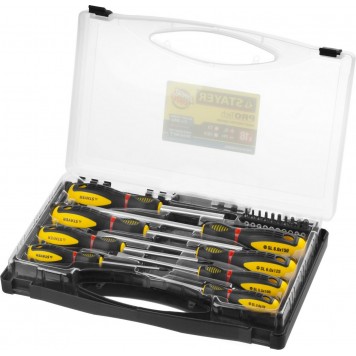25133-H8_z02 | Набор "PROTech": Отвертки, Cr-Mo, двухком рукоят, отвертки 7шт, отвертка-битодержатель, биты 10шт, STAYER PROFESSIONAL-2