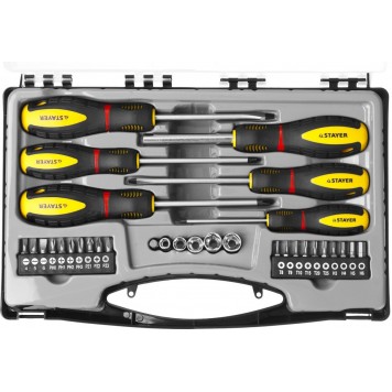 25134-H18_z01 | Набор "PROTech": Отвертки, Cr-Mo, двухкомп рукоятка, намагниченные, 32 предмета, в кейсе, STAYER PROFESSIONAL-2