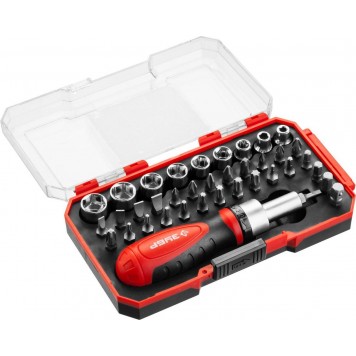 25165-H38 | Набор: Отвертка с насадками, Cr-V сталь, в компактном боксе, ЗУБР МАСТЕР-5