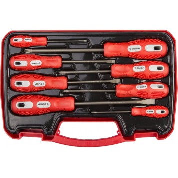 25235-H8 | Набор отверток хром-ванадиевая сталь, эргономичная двухкомпонентная рукоятка, 8шт, ЗУБР МАСТЕР-0