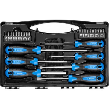 25240 | Набор: Отвертки профессиональные, Cr-Mo сталь, магнитный наконечник, в коробке, 27 предметов, ЗУБР ПРОФЕССИОНАЛ-0