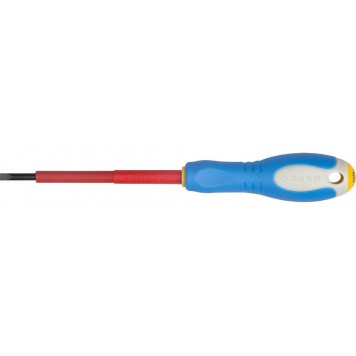 25261-3.0-075 | Отвертка Cr-V, трехкомпонент рукоятка, высоковольтная до ~1000В, SL, 3,0x75 мм, ЗУБР ПРОФЕССИОНАЛ-0