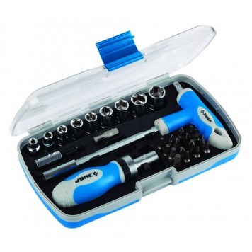 25285-H29 | Набор Отвертка реверс. с насадками, 2-хкомп.ручка,битодерж. с Т-образ.ручкой, в пласт. боксе, 29пред., ЗУБР ЭКСПЕРТ-0