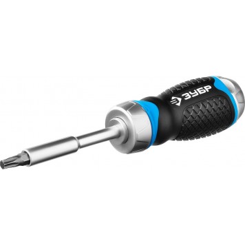 25353-H24 | Набор: Отвертка реверсив с двухкомп рукоят, насадки, CrMo, рукоят с отсеком для хранения бит, 24 предмета, ЗУБР ПРОФЕССИОНАЛ-4