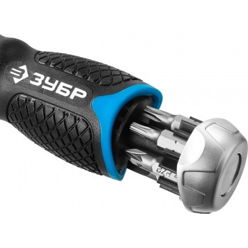 25353-H24 | Набор: Отвертка реверсив с двухкомп рукоят, насадки, CrMo, рукоят с отсеком для хранения бит, 24 предмета, ЗУБР ПРОФЕССИОНАЛ-5