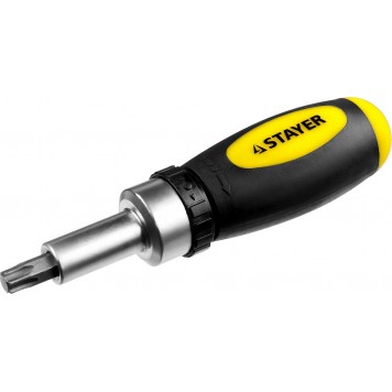 2557-H38 | Отвертка реверсивная в наборе с битами, Cr-V сталь, 38 предметов, STAYER-4