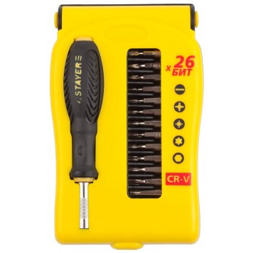 25614-H28 | Отвертка-битодержатель для точных работ 26 предм., STAYER-0
