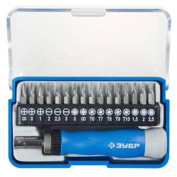 25626-H17 | Реверсивная отвертка для точных работ 17 предм., Т-17, ЗУБР ЭКСПЕРТ-0