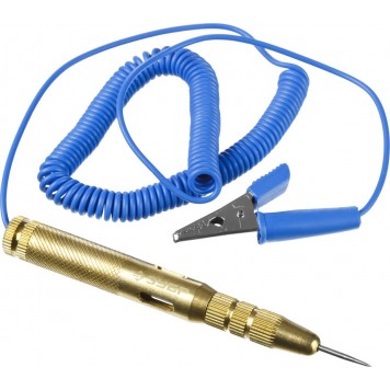 25740 | Пробник для автопроводки, латунный, провод 150см, 6-24В, 115мм, ЗУБР ЭКСПЕРТ-0