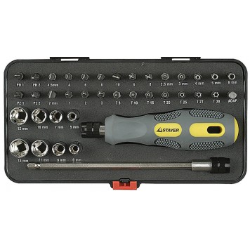 25929-H38 G | Набор Отвертка реверсивная со специальными битами, 38 предметов, STAYER MAX-GRIP-0