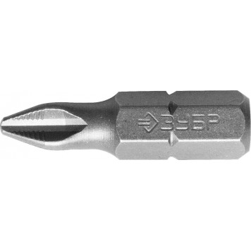 26001-2-25-2 | Биты кованые, хромомолибденовая сталь, тип хвостовика C 1/4", PH2, 25мм, 2шт, ЗУБР МАСТЕР-0