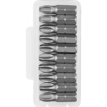 26001-3-25-10 | Биты кованые, хромомолибденовая сталь, тип хвостовика C 1/4", PH3, 25мм, 10шт, ЗУБР МАСТЕР-0