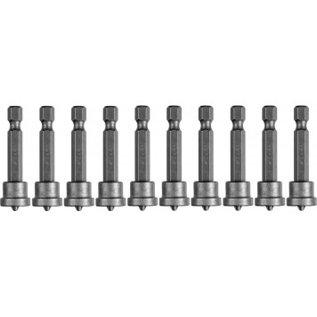 26002-2-50-10 | Бита Phillips, с ограничителем, 50 мм, тип хвостовика E 1/4", Cr-V, 10 шт в слайде, ЗУБР МАСТЕР-0