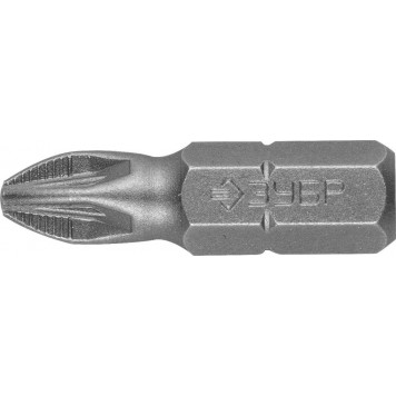 26003-2-25-2 | Биты кованые, хромомолибденовая сталь, тип хвостовика C 1/4", PZ2, 25мм, 2шт, ЗУБР МАСТЕР-0