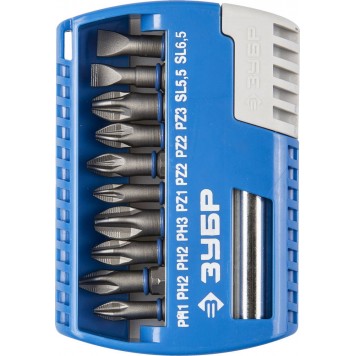 26050-H11 | Набор: Биты с магнитным адаптером, Cr-Mo, 11 предметов, ЗУБР-0