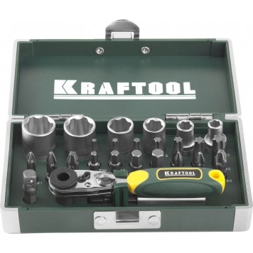 26065-H26 | Набор бит кованых, торсионных, Cr-Mo, система насечек "NSS", 26 предм, в боксе, KRAFTOOL X-DRIVE-1