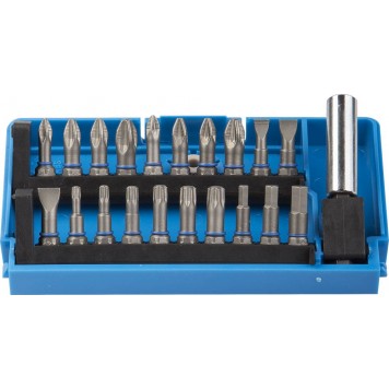 26091-H21 | Набор: Биты из хромомолибденовой стали, 20 бит - 25мм, адаптер, 21 предмет, ЗУБР-0