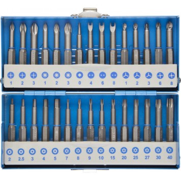 26092-H30 | Набор: Биты со специальными профилями, обточенные, хромомолибденовая сталь, 50 мм, 30 предметов, ЗУБР-0