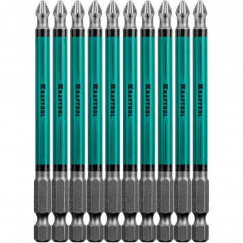 26122-2-100-10 | Биты, PH2, 100 мм, тип хвостовика E 1/4", 10 шт в блистере, KRAFTOOL OPTIMUM LINE-0
