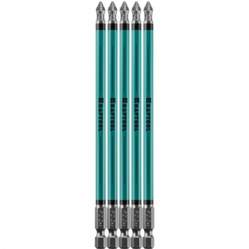 26124-2-150-5 | Биты, PZ2, тип хвостовика E 1/4", 150 мм, 5 шт в блистере, KRAFTOOL OPTIMUM LINE-0