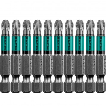 26124-3-50-10 | Биты, PZ3, 50 мм, тип хвостовика E 1/4", 10 шт в блистере, KRAFTOOL OPTIMUM LINE-0