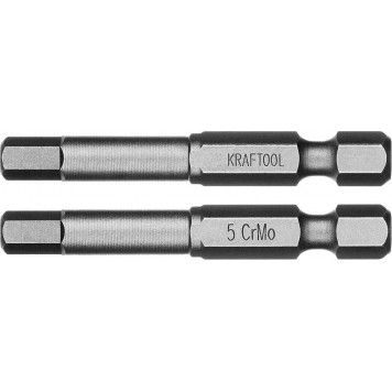 26127-5-50-2 | Биты торсионные кованые, обточенные, Cr-Mo сталь, тип хвостовика E 1/4", HEX5, 50мм, 2шт, KRAFTOOL X-DRIVE-0