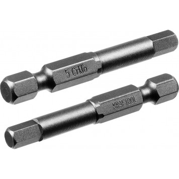 26127-5-50-2 | Биты торсионные кованые, обточенные, Cr-Mo сталь, тип хвостовика E 1/4", HEX5, 50мм, 2шт, KRAFTOOL X-DRIVE-4