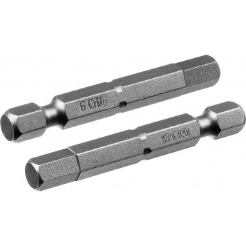 26127-6-50-2 | Биты торсионные кованые, обточенные, Cr-Mo сталь, тип хвостовика E 1/4", HEX6, 50мм, 2шт, KRAFTOOL X-DRIVE-4