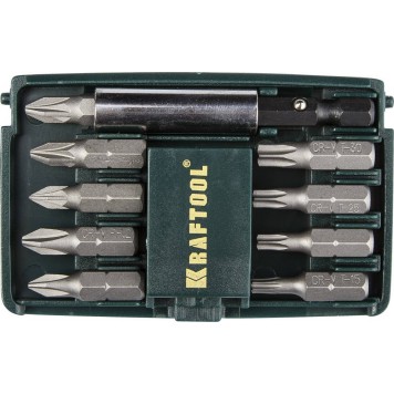26130-H10 | Набор бит с магнитным адаптером, в мини бит-боксе, 10 предметов, KRAFTOOL COMPACT-10-0