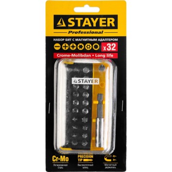 26135-H32 | Набор: Биты Cr-Mo, в компактном боксе, 32 предмета, STAYER PROFI-3