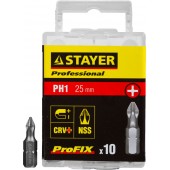 Биты ProFix Phillips, тип хвостовика C 1/4", № 1, L=25мм, 10шт, STAYER 26201-1-25-10_z01