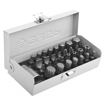 2655-H32 | Набор: Биты специальные в металлическом боксе, PH, SL, HEX, TORX, SPLINE, 32 предмета, ЗУБР-0