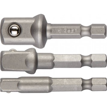 26756-H3 | Набор Адаптеры для торцовых головок, E1/4" - 1/4", E1/4" - 3/8", E1/4" - 1/2", 3 предмета, ЗУБР ЭКСПЕРТ-0
