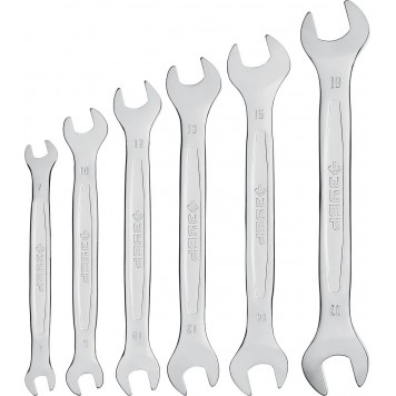 27011-H6_z01 | Набор рожковых гаечных ключей 6 шт, 6 - 19 мм, ЗУБР-0