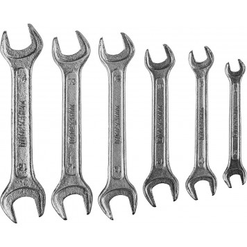 27015-H6 | Набор рожковых гаечных ключей 6 шт, 6 - 15 мм, МЕХАНИК, РОССИЯ-0