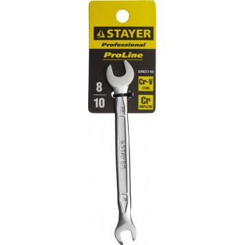 27035-08-10 | Рожковый гаечный ключ 8 x 10 мм, STAYER-1