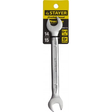 27035-14-15 | Рожковый гаечный ключ 14 x 15 мм, STAYER-1
