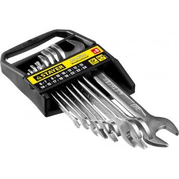 27037-H8 | Набор рожковых гаечных ключей 8 шт, 6 - 24 мм, STAYER-1