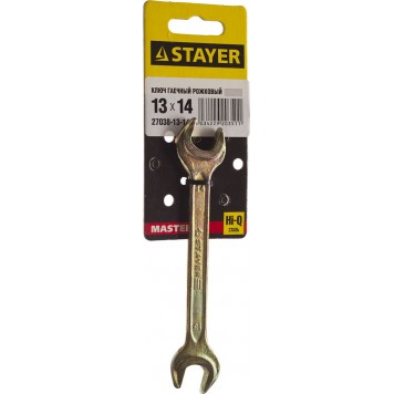 27038-13-14 | Рожковый гаечный ключ 13 x 14 мм, STAYER-1