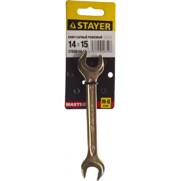 27038-14-15 | Рожковый гаечный ключ 14 x 15 мм, STAYER-1