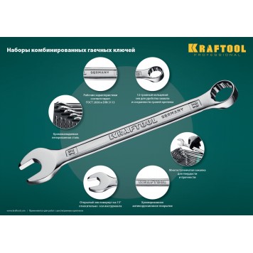 27079-H18E | Набор комбинированных гаечных ключей 18 шт, 6 - 32 мм, KRAFTOOL-2