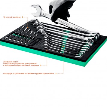 27079-H18E | Набор комбинированных гаечных ключей 18 шт, 6 - 32 мм, KRAFTOOL-7