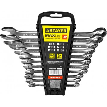 27085-H12 | Набор комбинированных гаечных ключей 12 шт, 8 - 24 мм, STAYER-1