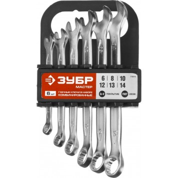 27088-H6 | Набор комбинированных гаечных ключей 6 шт, 6 - 14 мм, ЗУБР-0