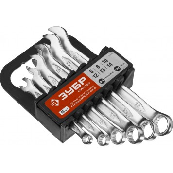 27088-H6 | Набор комбинированных гаечных ключей 6 шт, 6 - 14 мм, ЗУБР-1