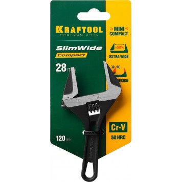 27266-15 | Ключ разводной, 120 / 28 мм, KRAFTOOL SLIMWIDE COMPACT-3