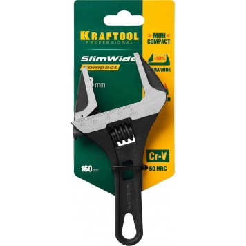 27266-25 | Ключ разводной, 160 / 43 мм, KRAFTOOL SLIMWIDE COMPACT-3